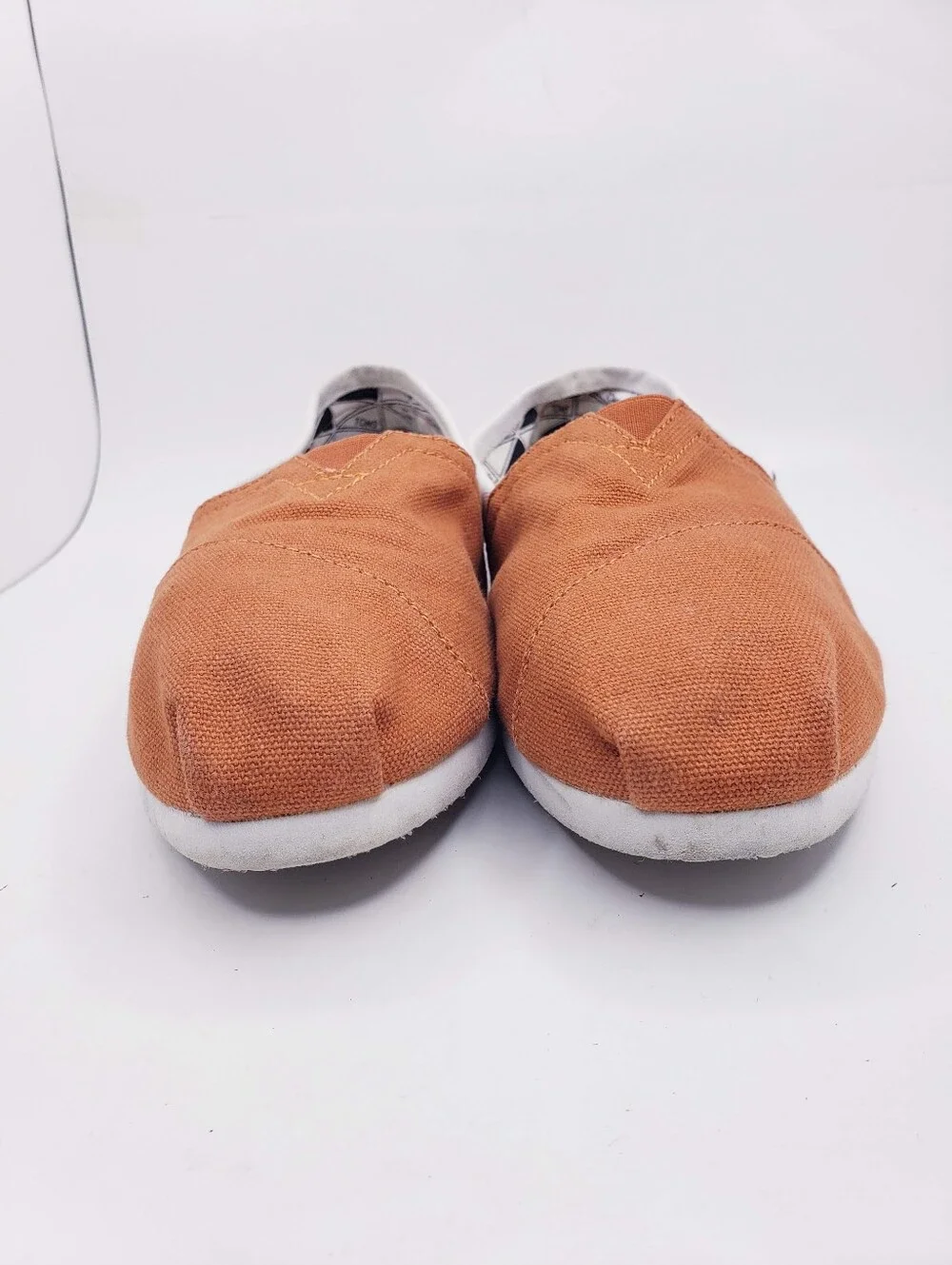 Toms Orange & White University Of Texas Austin Slip On Flats Women's Size 8.5